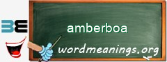 WordMeaning blackboard for amberboa